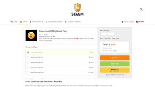 
                            6. Razer Gold USD (Global Pin) - SEA Gamer Mall