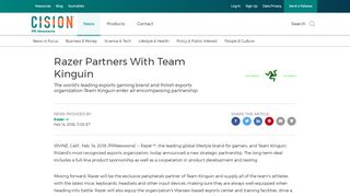 
                            12. Razer Partners With Team Kinguin - PR Newswire