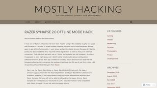 
                            4. Razer Synapse 2.0 Offline Mode Hack | Mostly Hacking