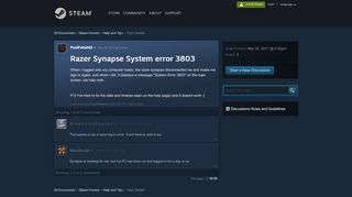 
                            8. Razer Synapse System error 3803 :: Help and Tips - Steam Community