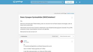 
                            2. Razer Synapse Systemfehler [3803] beheben? (Computer, Technik ...