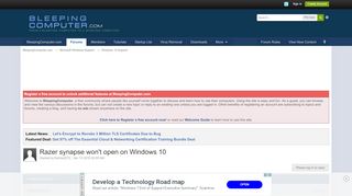
                            12. Razer synapse won't open on Windows 10 - Windows 10 Support ...