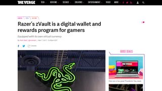 
                            10. Razer's zVault is a digital wallet and rewards program for gamers ...
