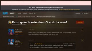 
                            10. Razor game booster doesn't work for wow? - World of Warcraft ...