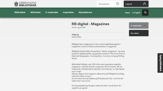 
                            1. RB digital - Magazines | Københavns Biblioteker