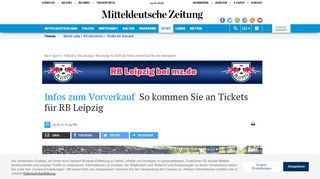 
                            7. RB Leipzig: So läuft der Ticket-Vorverkauf für die Heimspiele | MZ.de