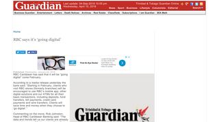 
                            8. RBC says it's 'going digital' | The Trinidad Guardian Newspaper