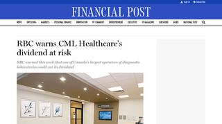 
                            13. RBC warns CML Healthcare's dividend at risk | Financial Post