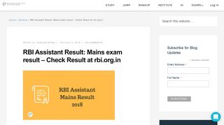 
                            10. RBI Assistant Result: Mains exam result – Check Result at rbi.org.in