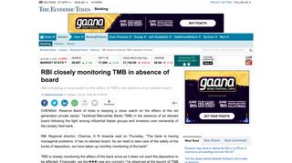 
                            9. RBI closely monitoring TMB in absence of board - The Economic Times