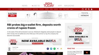 
                            7. RBI probes big e-wallet firm, deposits worth crores of rupees frozen ...