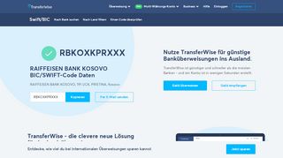 
                            5. RBKOXKPRXXX BIC/SWIFT-Code - Raiffeisen Bank Kosovo Kosovo ...