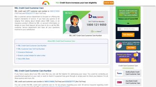 
                            10. RBL Bank Credit Card Customer Care Number: 24x7 - CreditMantri