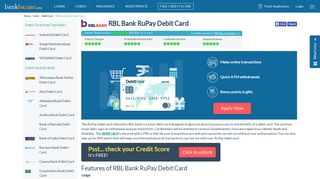 
                            11. RBL Bank RuPay Debit Card - BankBazaar