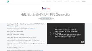 
                            9. RBL BHIM UPI PIN Registration - Cointab