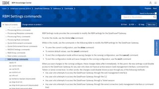 
                            11. RBM Settings commands - IBM
