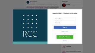 
                            7. RCC Licitações - Licitação Está aberto o processo... | Facebook