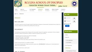 
                            13. RCCGNA School of Disciples > Admissions