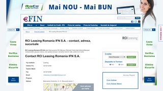 
                            2. RCI Leasing Romania IFN S.A. - contact, adresa, sucursale - Efin.ro