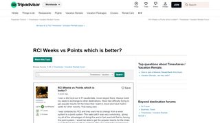 
                            7. RCI Weeks vs Points which is better? - Timeshares / Vacation ...