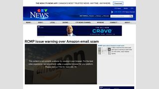 
                            8. RCMP issue warning over Amazon email scam | CTV News