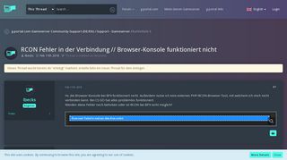 
                            3. RCON Fehler in der Verbindung // Browser-Konsole funktioniert ...