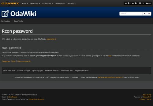 
                            12. Rcon password - OdaWiki :: Odamex