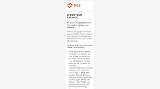 
                            4. RCS Service - Check your balance