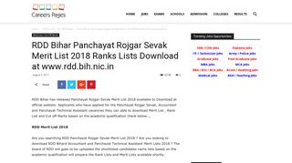 
                            9. RDD Bihar Panchayat Rojgar Sevak Merit List 2018 Ranks Lists ...