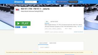 
                            9. RDI 97.1 FM - FM 97.1 - Jakarta - Listen Online - Streema.com