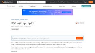
                            6. RDS login cpu spike - Windows Server - Spiceworks Community