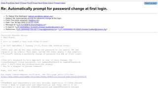 
                            1. Re: Automatically prompt for password change at first login.