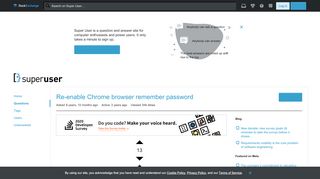 
                            1. Re-enable Chrome browser remember password - Super User