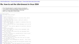 
                            12. Re: how to set the idle-timeout in linux SSH