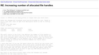 
                            2. RE: Increasing number of allocated file handles - Red Hat