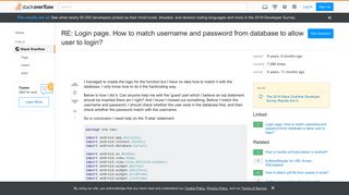
                            9. RE: Login page. How to match username and password from database ...