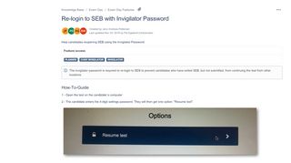 
                            8. Re-login to SEB with Invigilator Password - Knowledge Base - Inspera