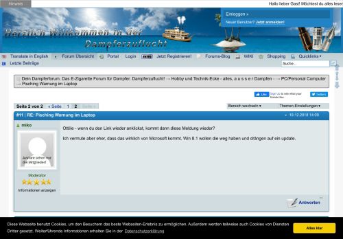 
                            12. RE: Pisching Warnung im Laptop - 2 - Dampferzuflucht