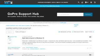 
                            5. Re: Quik fails to launch in Windows 10 - GOPRO SUPPORT HUB