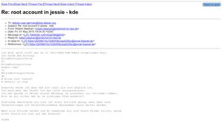 
                            6. Re: root account in jessie - kde - Debian Mailing Lists