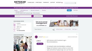 
                            9. Re: Wifi Solution with Facebook Login - Recommenda... - NETGEAR ...