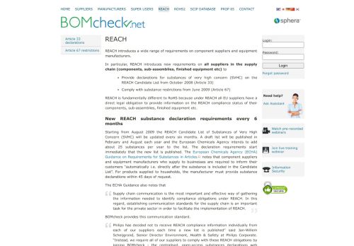 
                            4. REACH compliance | BOMcheck.net