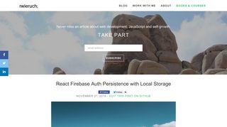 
                            12. React Firebase Auth Persistence with Local Storage - RWieruch