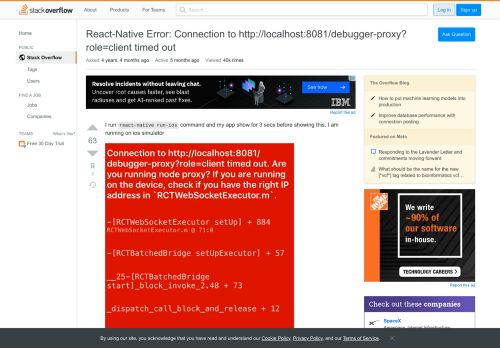 
                            8. React-Native Error: Connection to http://localhost:8081/debugger ...