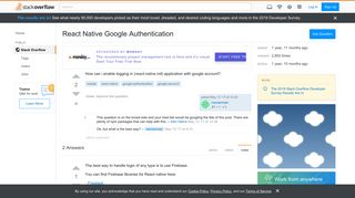 
                            4. React Native Google Authentication - Stack Overflow