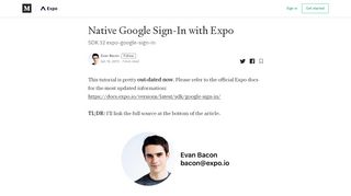 
                            10. React Native Google Sign-In with Expo SDK 32 expo ... - Expo blog