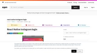 
                            2. react-native-instagram-login - npm