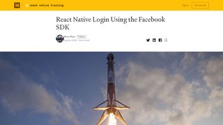 
                            4. React Native Login Using the Facebook SDK - Medium