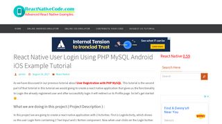 
                            1. React Native User Login Using PHP MySQL Android iOS Example ...