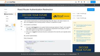 
                            10. React Router Authentication Redirection - Stack Overflow